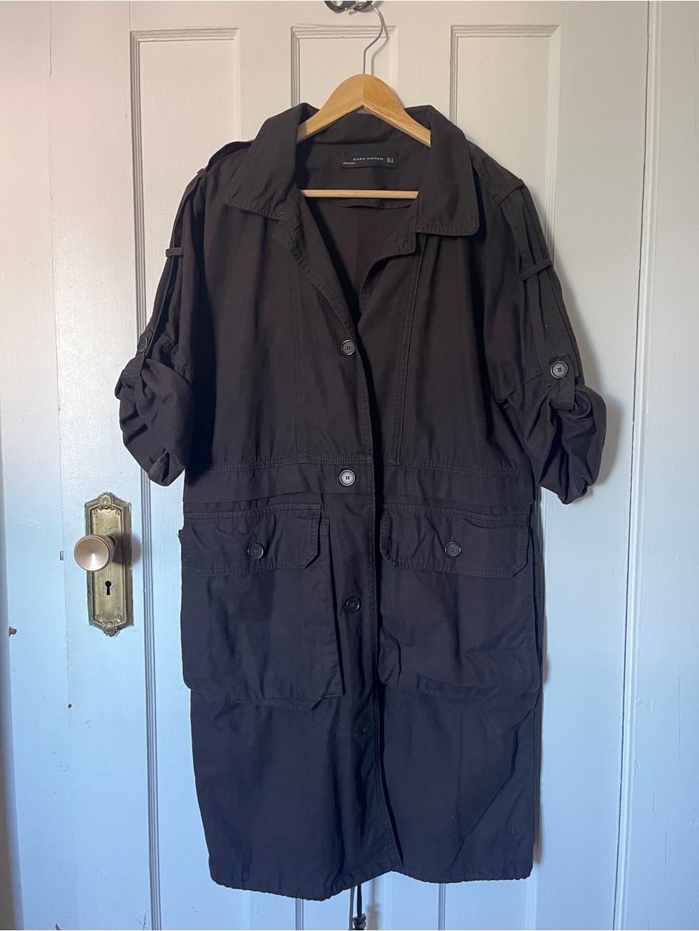 Zara 100% cotton utility jacket